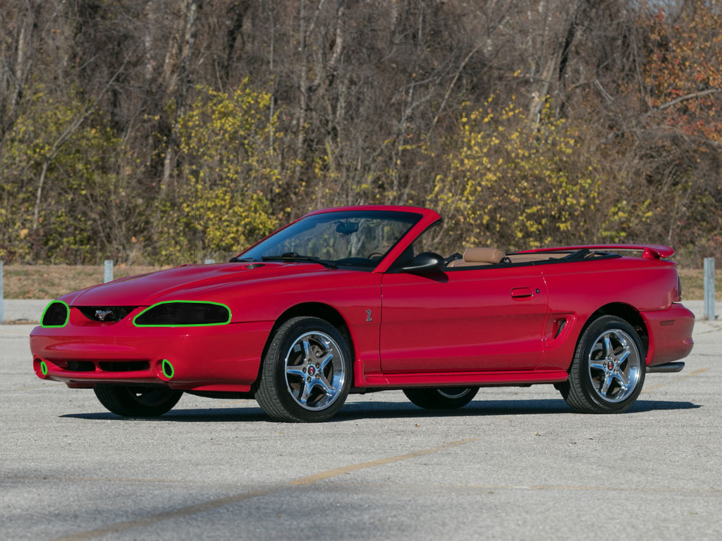 Ford Mustang 1994-1998 Headlight Tint Location