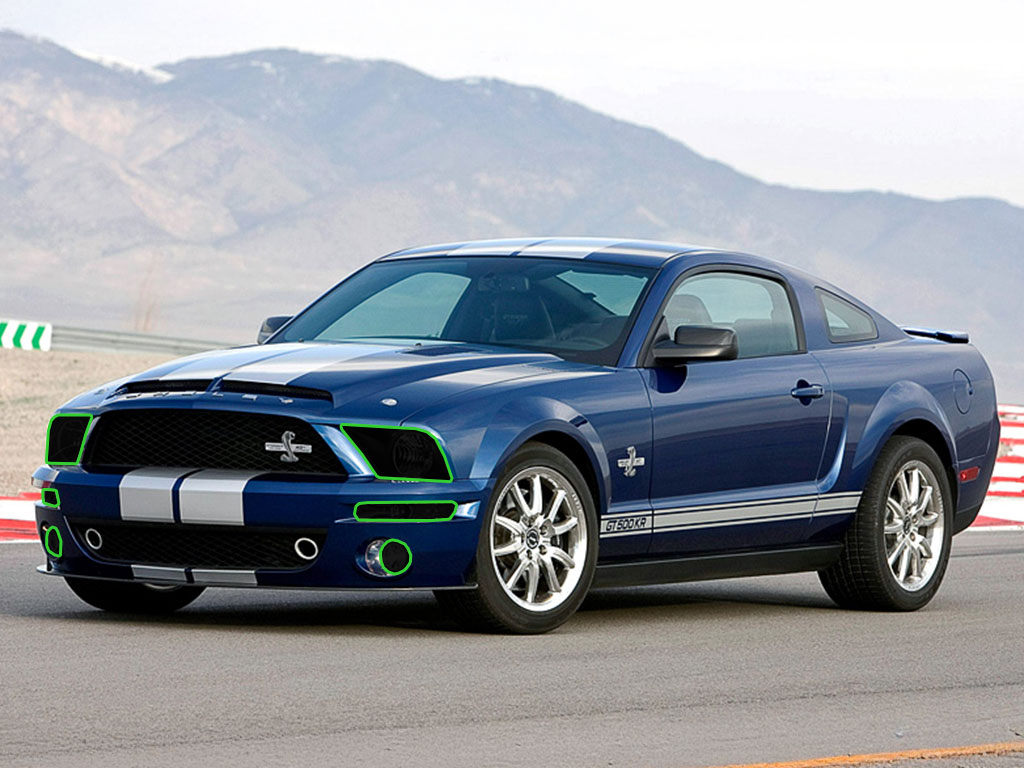 Ford Mustang 2005-2009 Headlight Tint Location