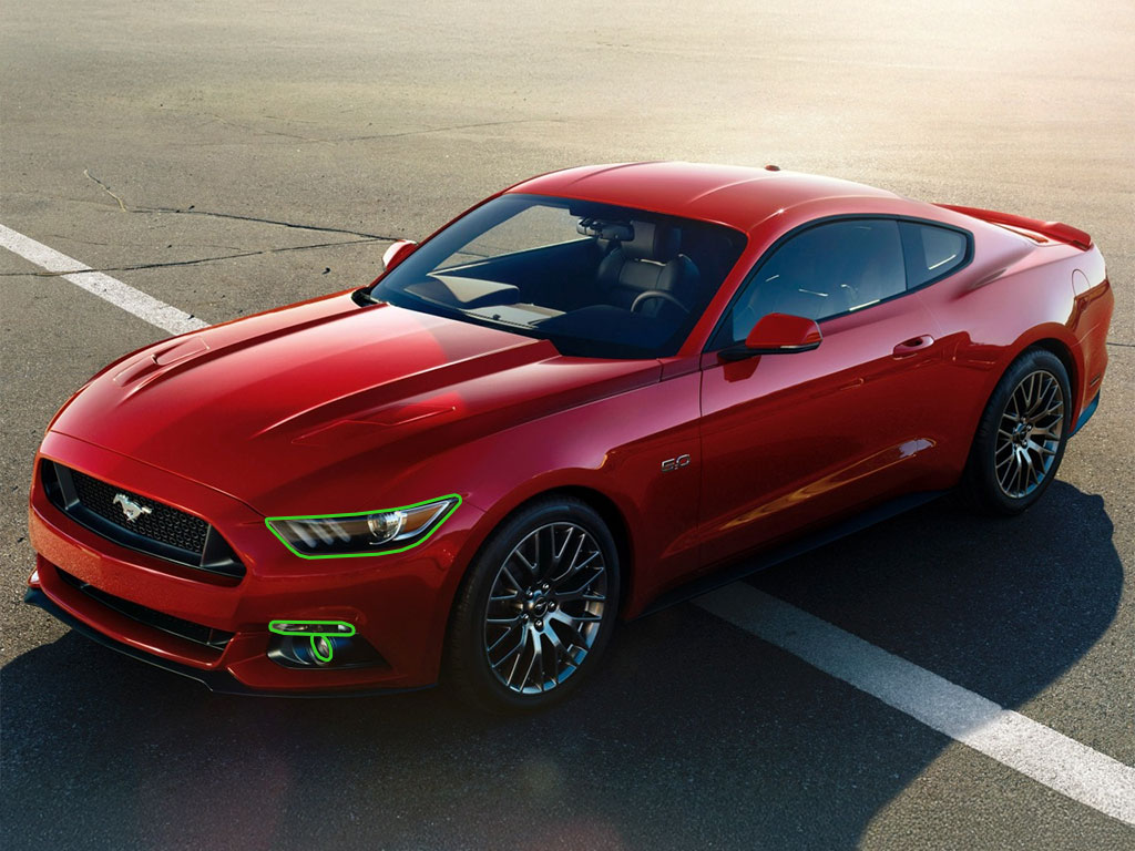 Ford Mustang 2015-2017 Headlight Protection Installation Location