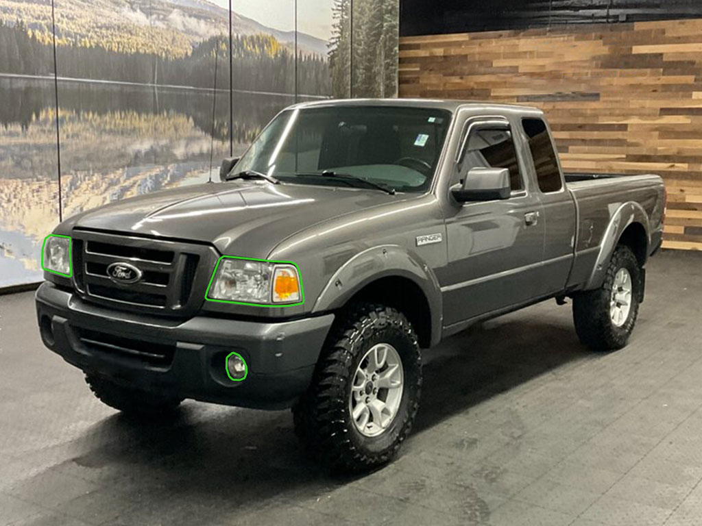 Ford Ranger 2006-2011 Headlight Protection Installation Location