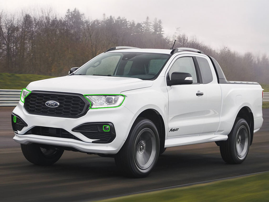 Ford Ranger 2019-2023 Headlight Protection Installation Location