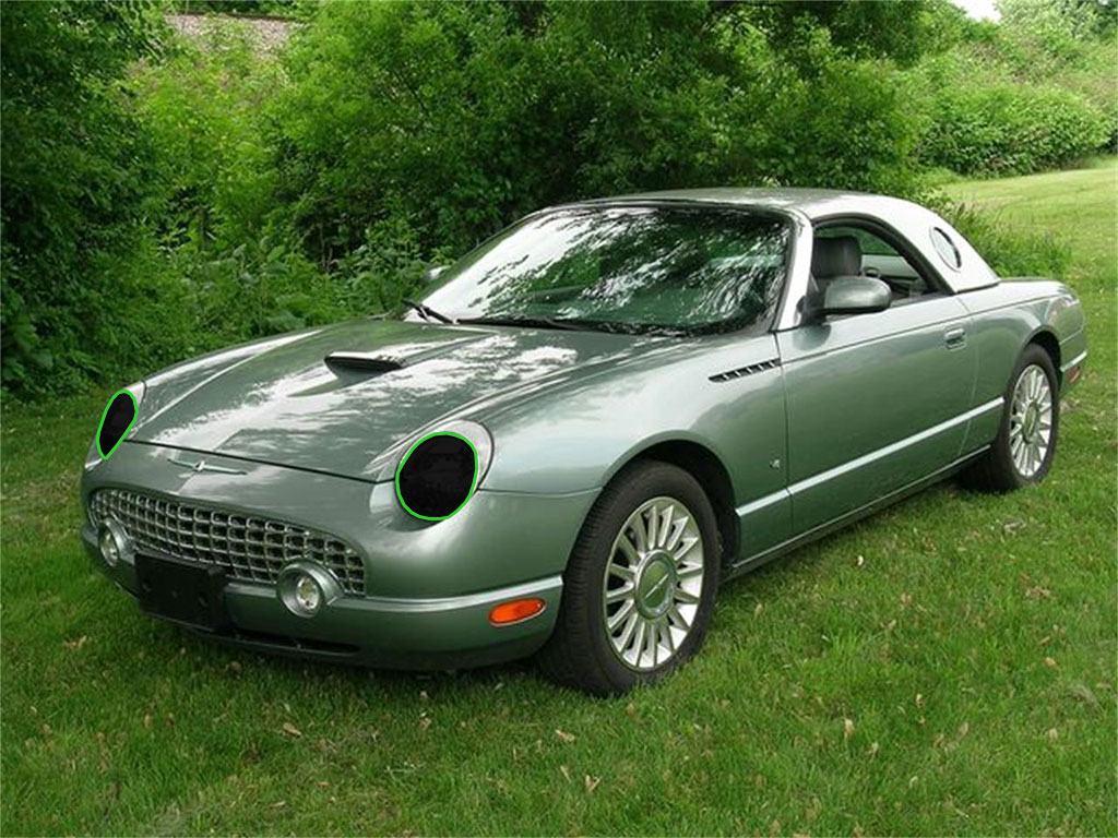 Ford Thunderbird 2002-2005 Headlight Tint Location