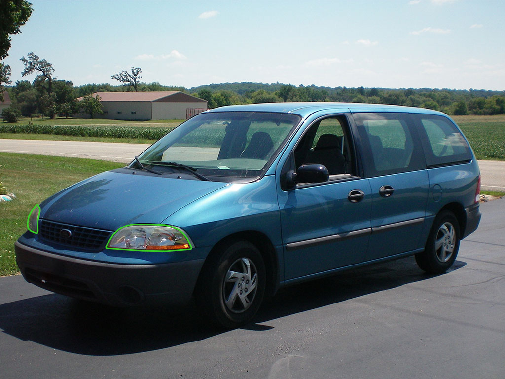 Ford Windstar 1999-2003 Headlight Protection Installation Location