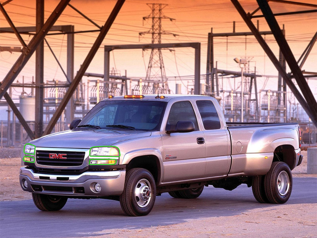 GMC Sierra 2007 (Classic) Headlight Protection Installation Location