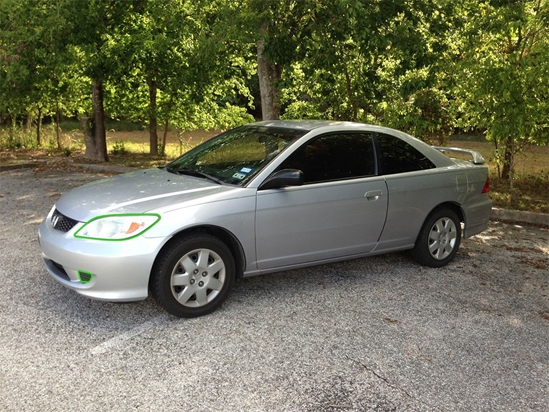 Honda Civic 2004-2005 Headlight Protection Installation Location