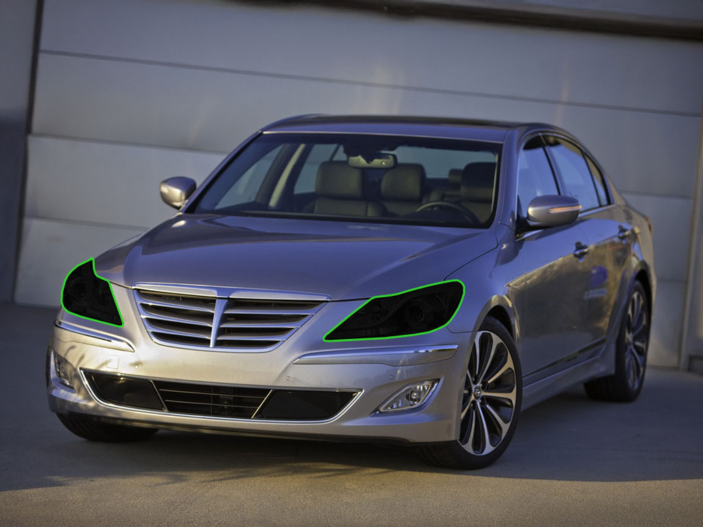 Hyundai Genesis 2009-2014 (Sedan) Headlight Tint Location