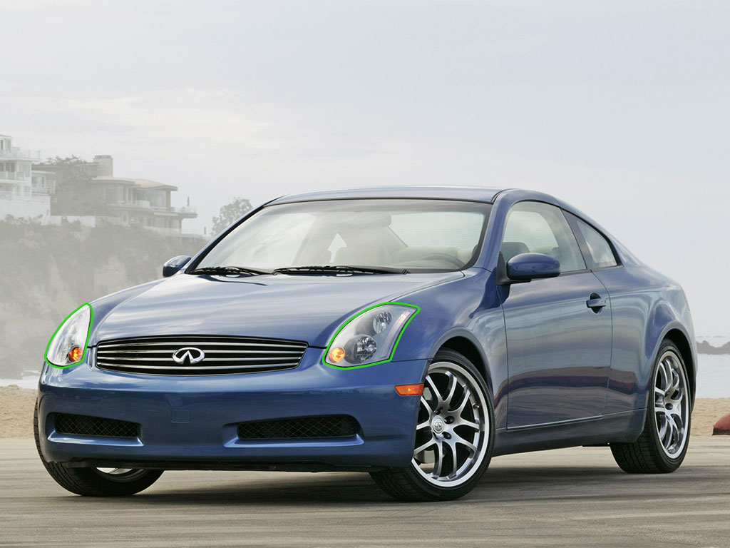 Infiniti G35 2003-2007 (Coupe) Headlight Protection Installation Location