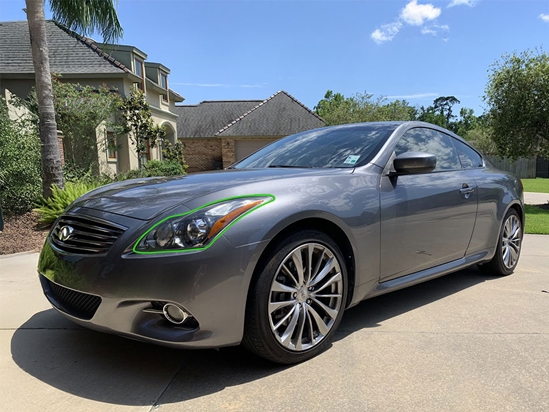 Infiniti G37 Coupe 2008-2013 Headlight Protection Installation Location