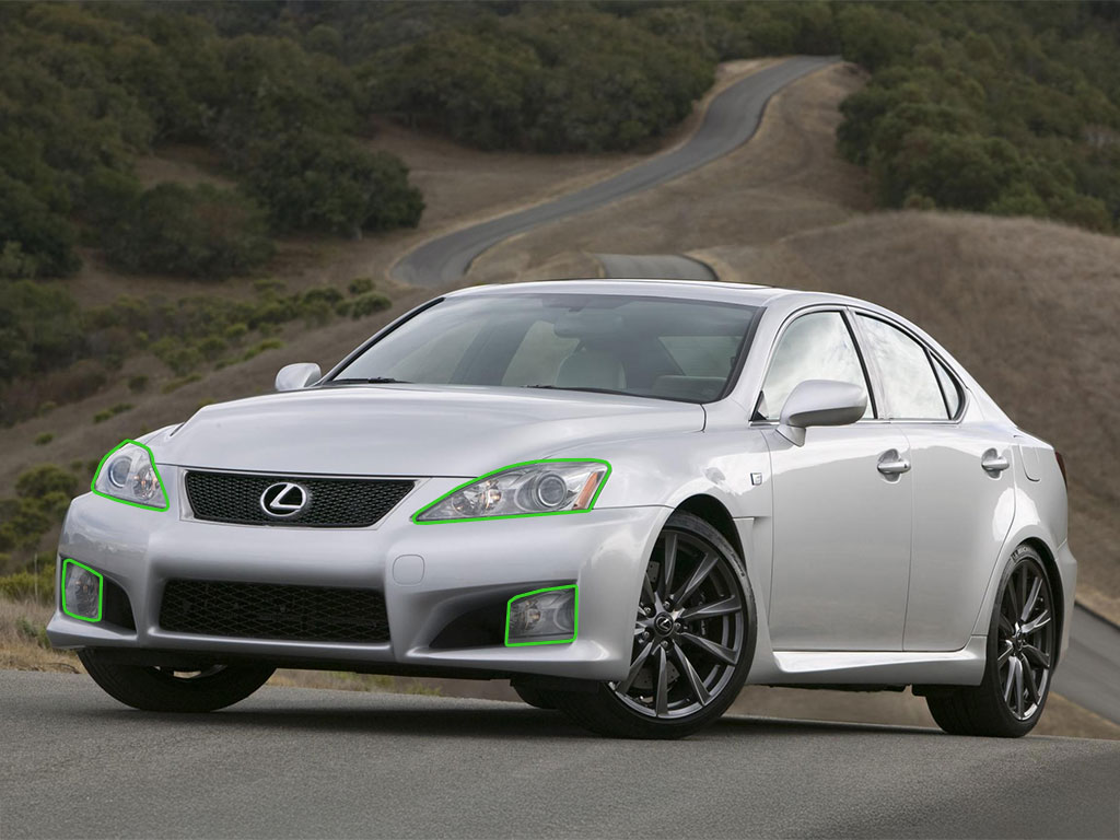 Lexus IS 2006-2010 Headlight Protection Installation Location