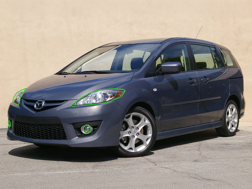 Mazda Mazda5 2008-2010 Headlight Protection Installation Location