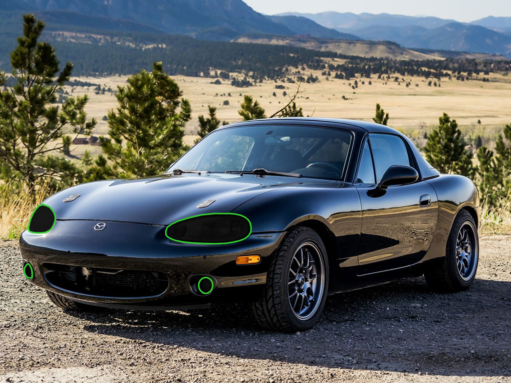 Mazda Miata 1999-2000 Headlight Tint Location