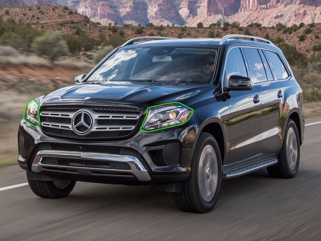 Mercedes-Benz GLS-Class 2017-2019 Headlight Protection Installation Location