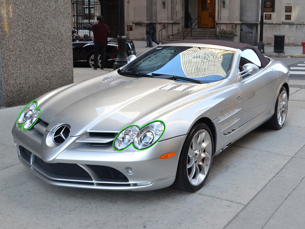 Mercedes-Benz SLR-Class 2007-2009 Headlight Protection Installation Location