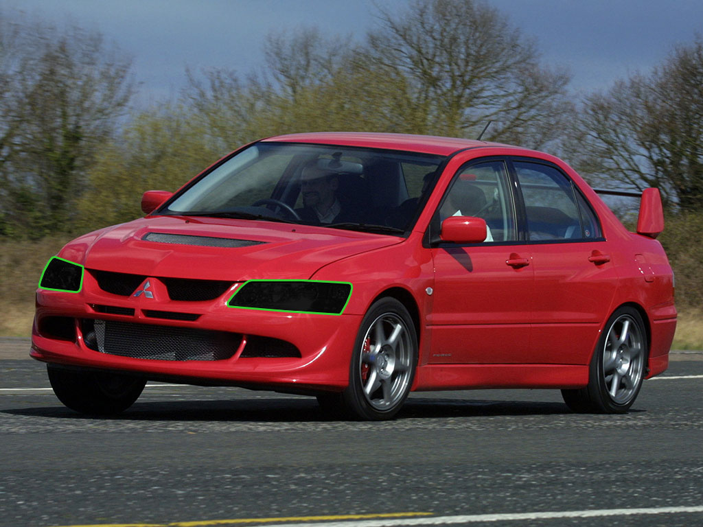 Mitsubishi Evolution 2004-2004 Headlight Tint Location