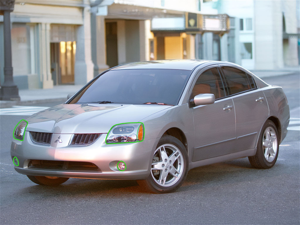 Mitsubishi Galant 2004-2008 Headlight Protection Installation Location