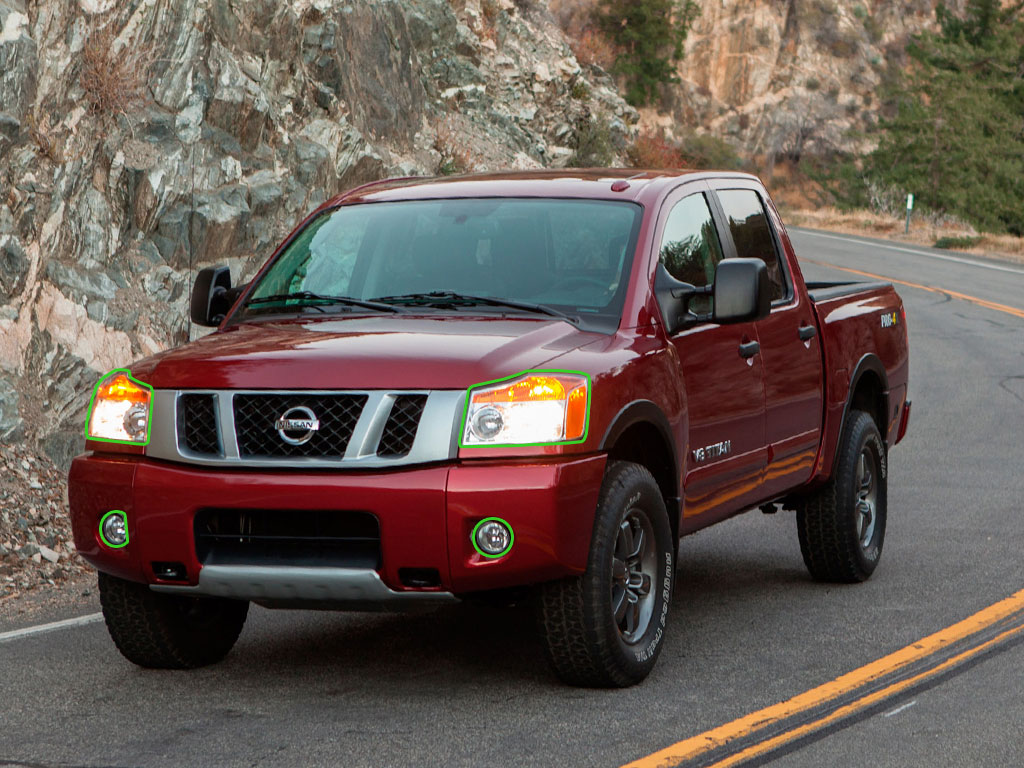 Nissan Titan 2004-2015 Headlight Protection Installation Location