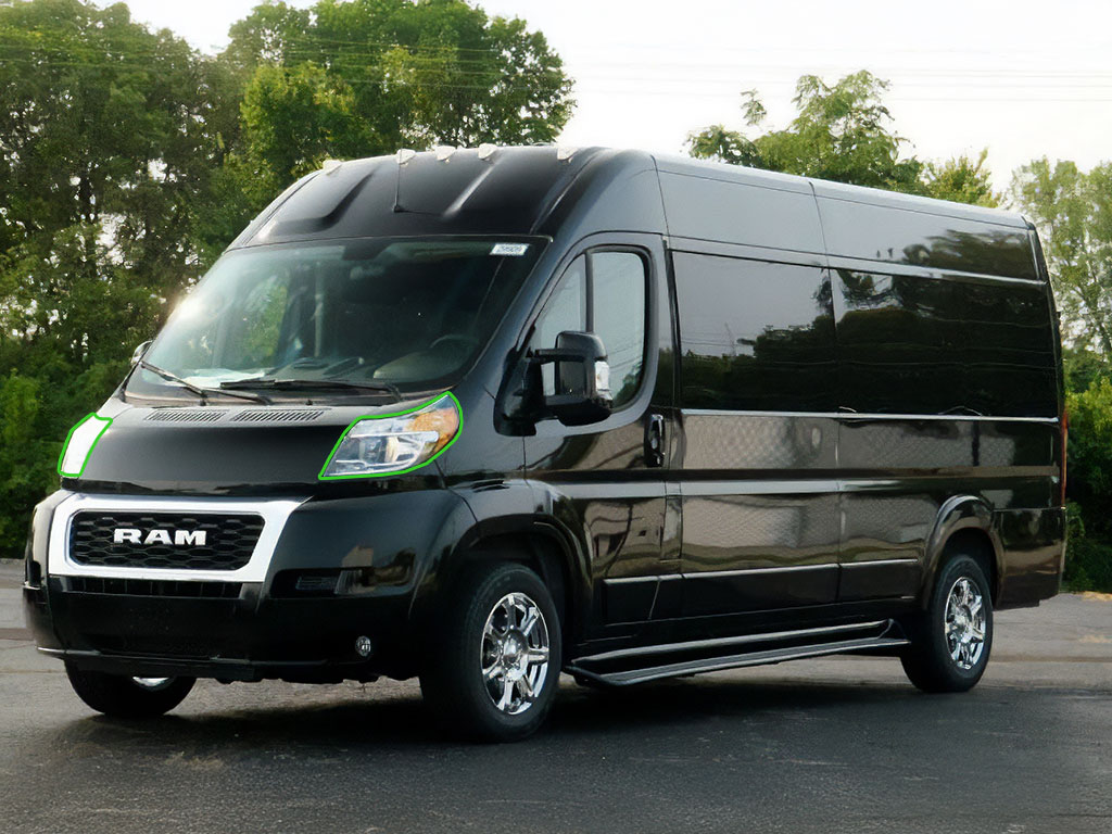 Ram Promaster 2014-2022 Headlight Protection Installation Location