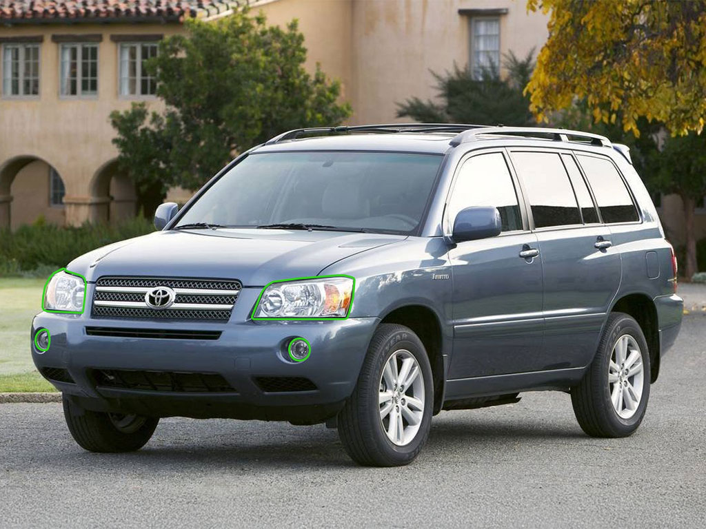 Toyota Highlander 2004-2007 Headlight Protection Installation Location