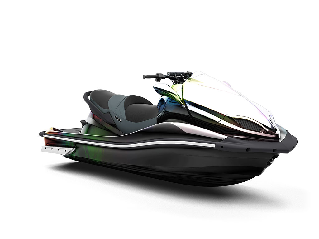 Rwraps™ Holographic Chrome Black Neochrome Vinyl Jet Ski Wrap