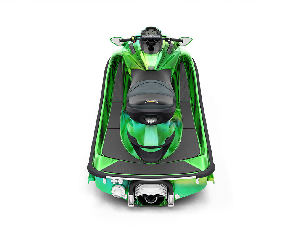 Rwraps Holographic Chrome Green Neochrome Jet Ski Vinyl Wraps