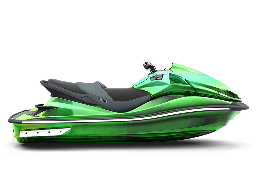 Rwraps Holographic Chrome Green Neochrome Do-It-Yourself Jet Ski Wraps