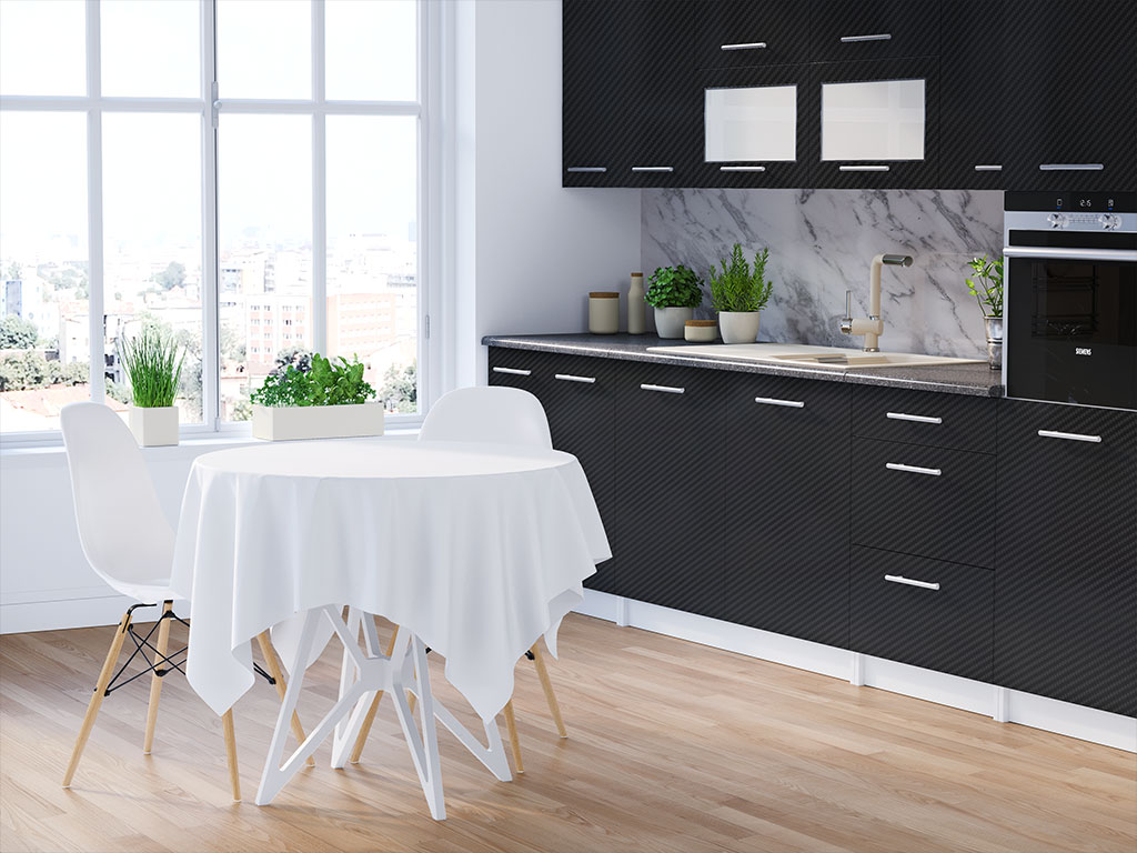 3M 2080 Carbon Fiber Black DIY Kitchen Cabinet Wraps
