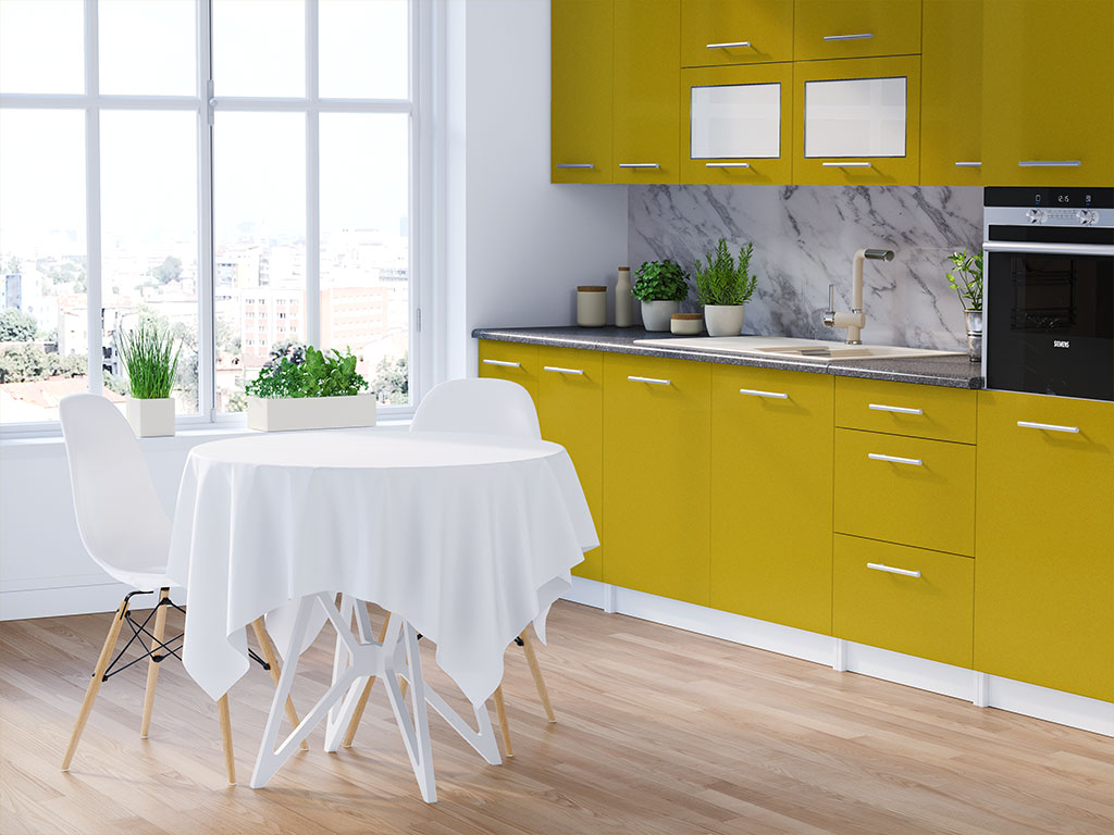 3M 2080 Satin Bitter Yellow DIY Kitchen Cabinet Wraps