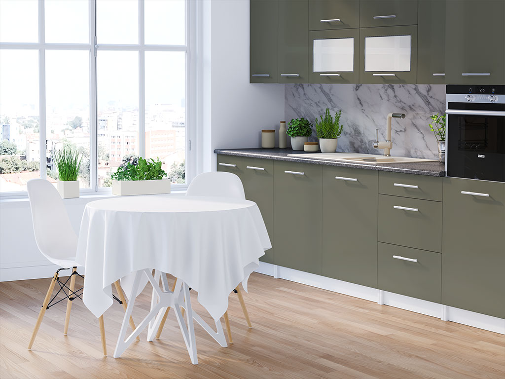 Avery Dennison SW900 Matte Khaki Green DIY Kitchen Cabinet Wraps