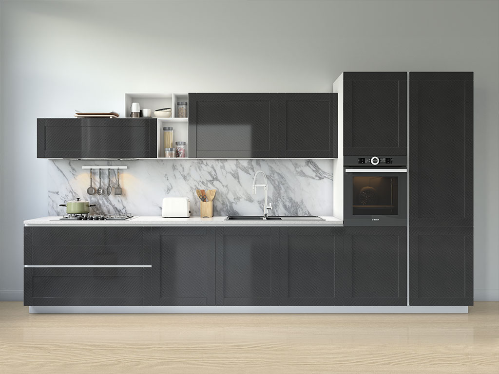 ORACAL 975 Carbon Fiber Black Kitchen Cabinetry Wraps