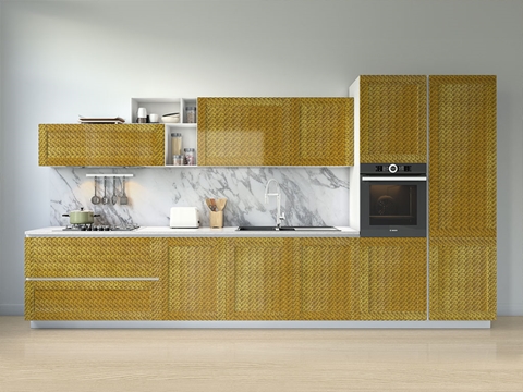 Rwraps™ 3D Carbon Fiber Gold (Digital) Kitchen Cabinet Wraps