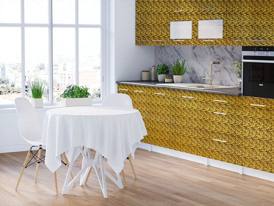 Rwraps 3D Carbon Fiber Gold (Digital) DIY Kitchen Cabinet Wraps