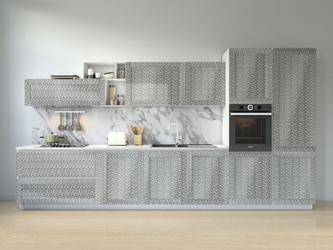 Rwraps™ Camouflage 3D Fractal Silver Kitchen Cabinet Wraps