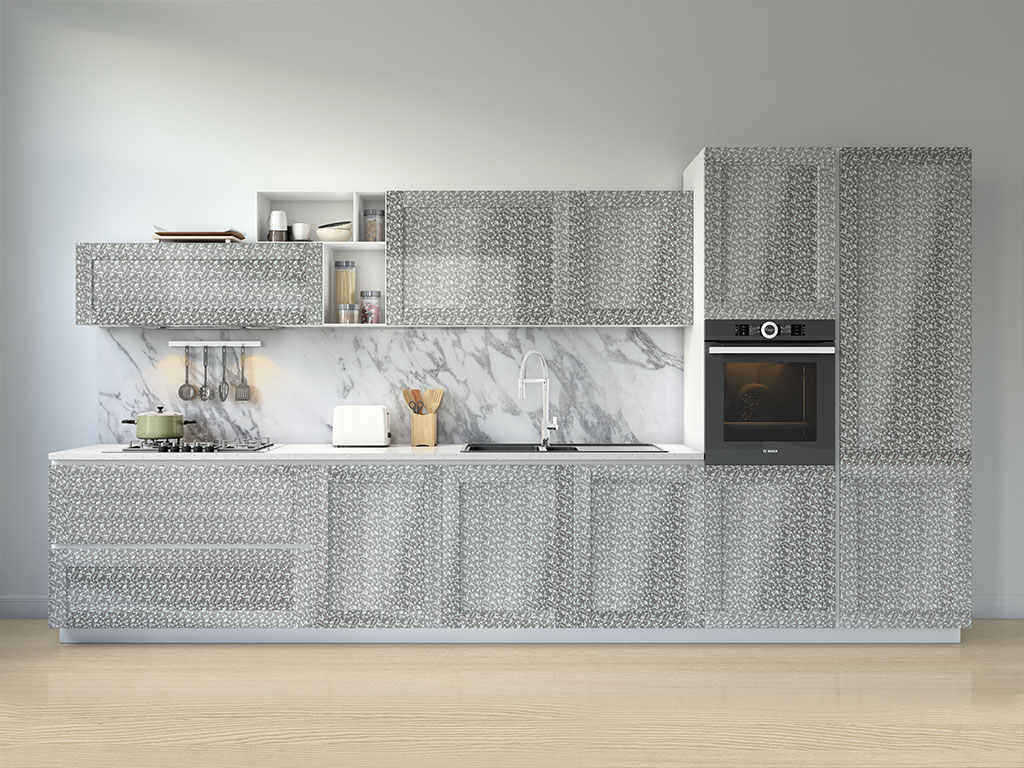 Rwraps Camouflage 3D Fractal Silver Kitchen Cabinetry Wraps