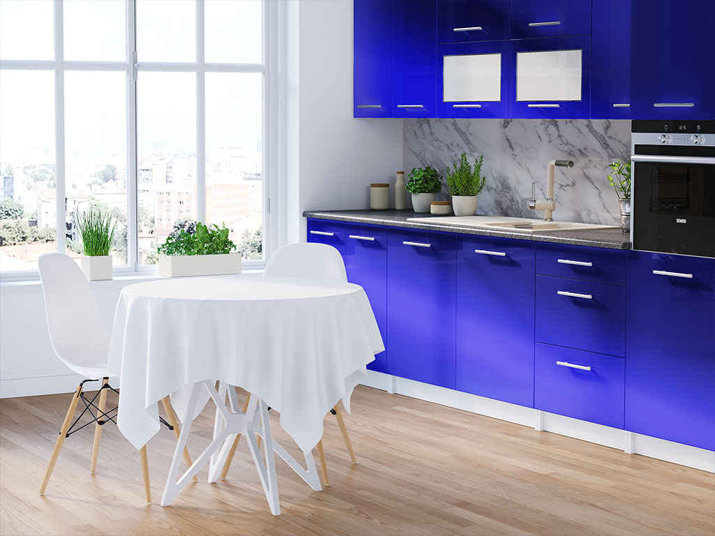 Rwraps Chrome Blue DIY Kitchen Cabinet Wraps