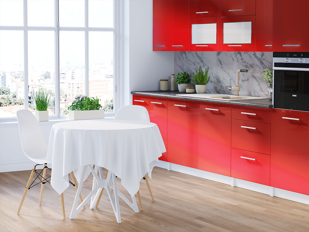 Rwraps Chrome Red DIY Kitchen Cabinet Wraps