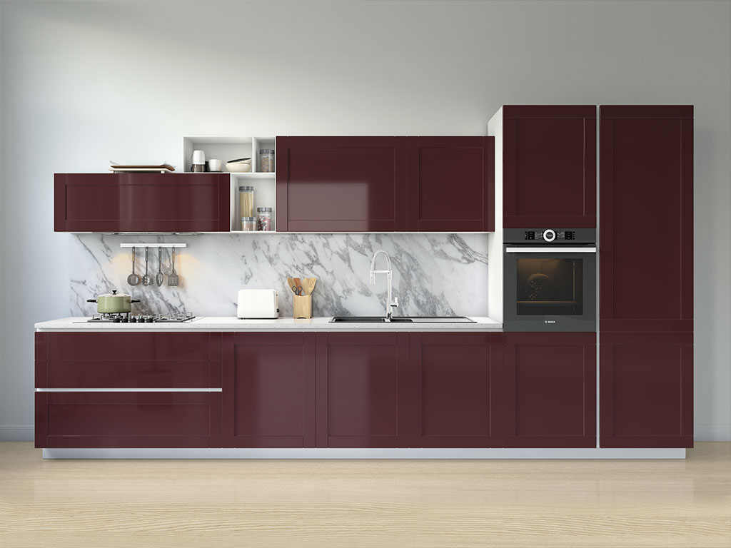 Rwraps Gloss Metallic Black Rose Kitchen Cabinetry Wraps