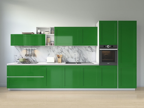 Rwraps™ Gloss Metallic Dark Green Kitchen Cabinet Wraps