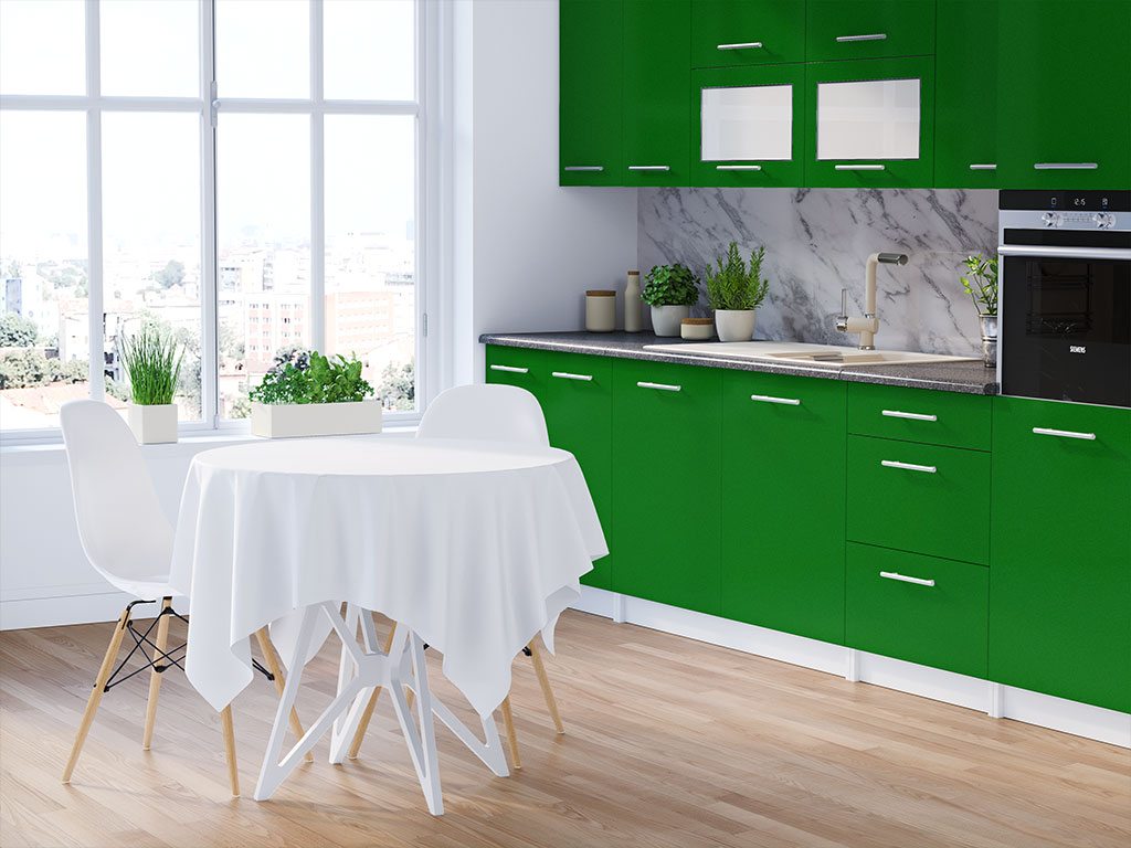 Rwraps Gloss Metallic Dark Green DIY Kitchen Cabinet Wraps