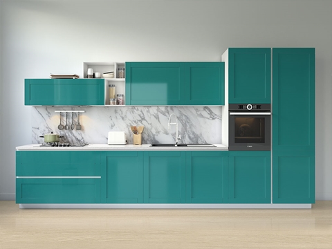 Rwraps™ Gloss Metallic Emerald Green Kitchen Cabinet Wraps