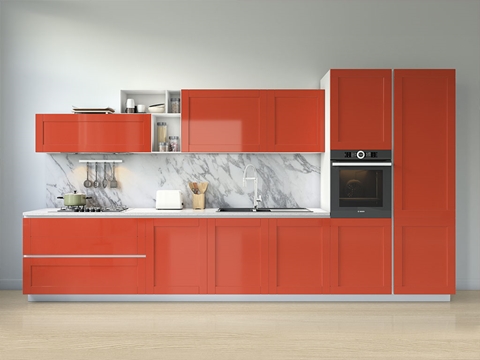 Rwraps™ Gloss Metallic Fire Red Kitchen Cabinet Wraps