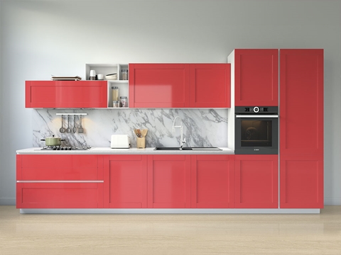 Rwraps™ Gloss Metallic Red Kitchen Cabinet Wraps