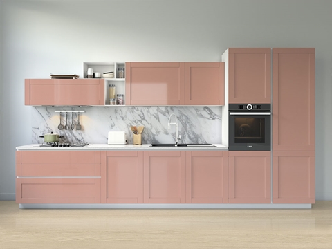 Rwraps™ Gloss Metallic Rose Gold Kitchen Cabinet Wraps