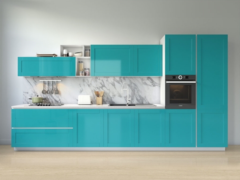 Rwraps™ Gloss Metallic Sea Green Kitchen Cabinet Wraps