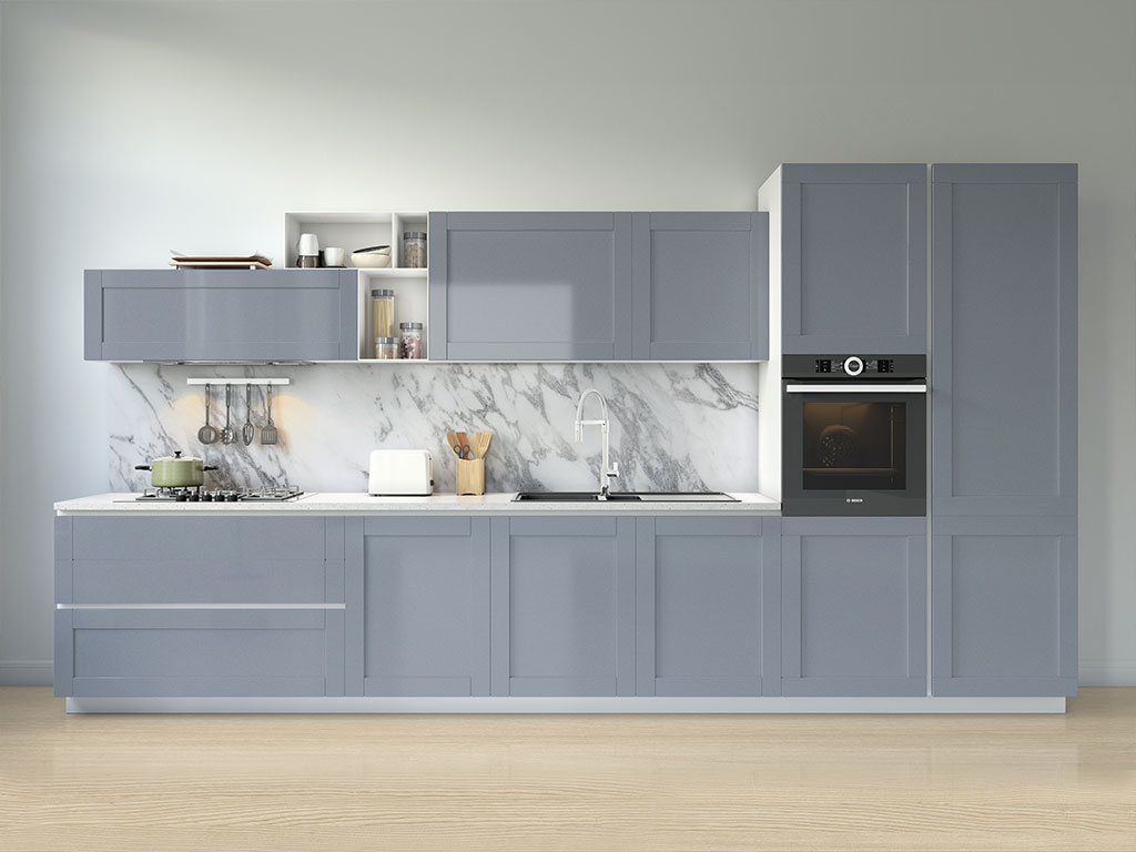 Rwraps™ Gloss Metallic Titanium Gray Kitchen Cabinet Wraps