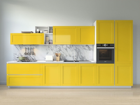 Rwraps™ Gloss Metallic Yellow Kitchen Cabinet Wraps