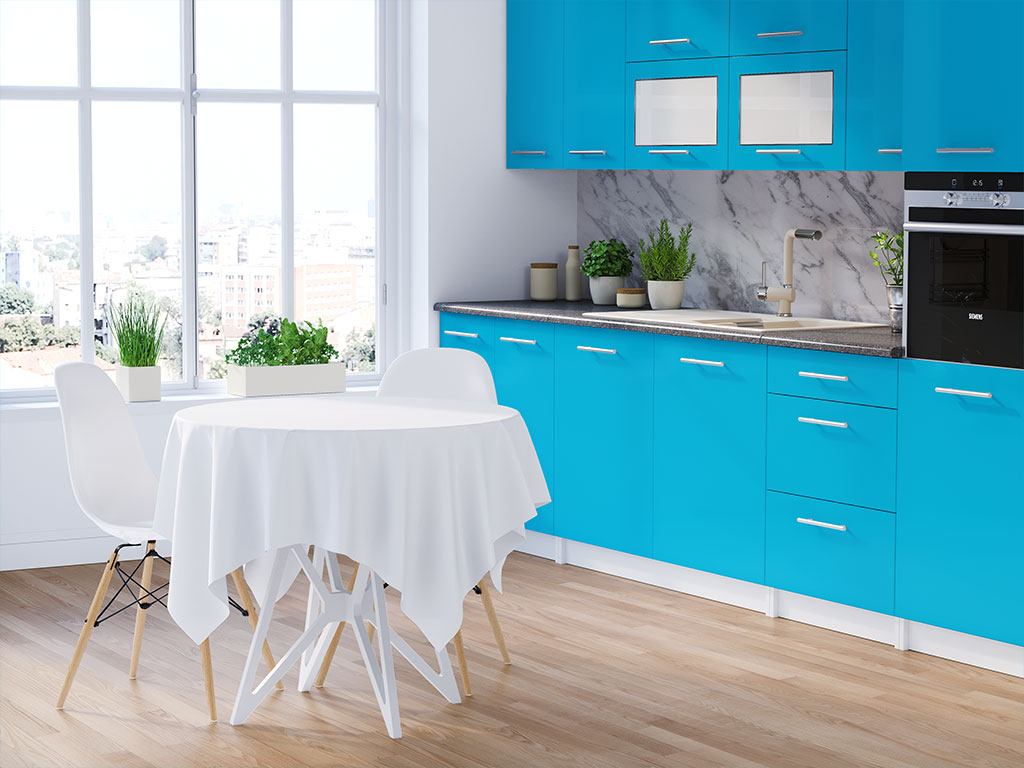 Rwraps Gloss Sky Blue DIY Kitchen Cabinet Wraps