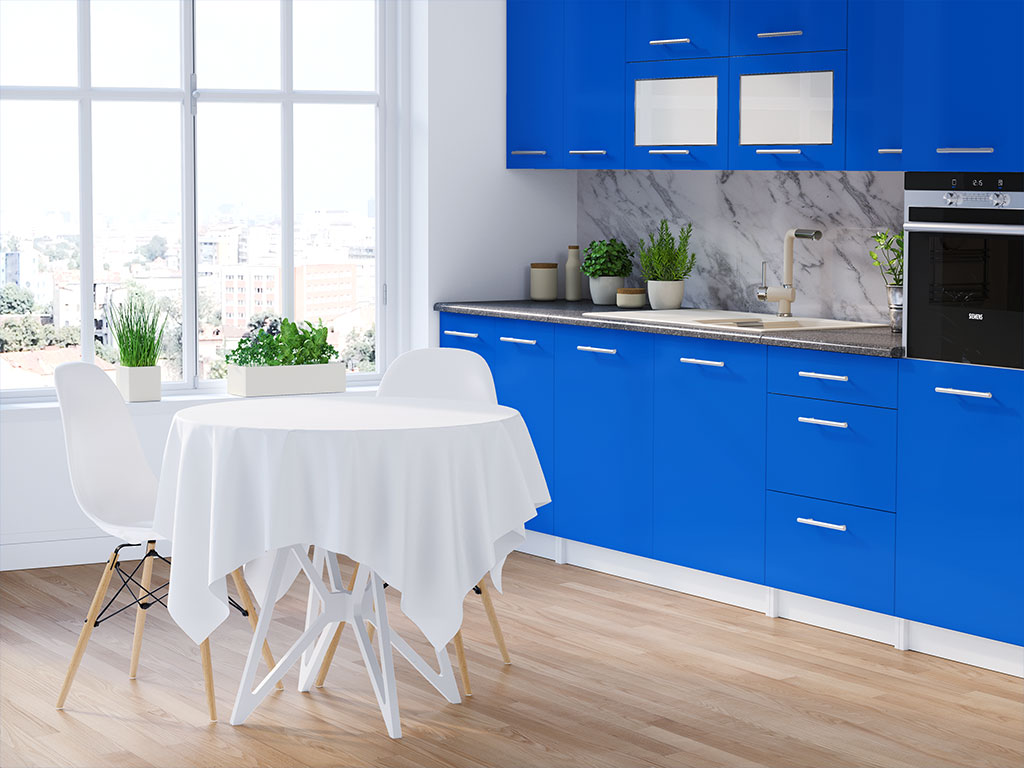 Rwraps Hyper Gloss Blue DIY Kitchen Cabinet Wraps