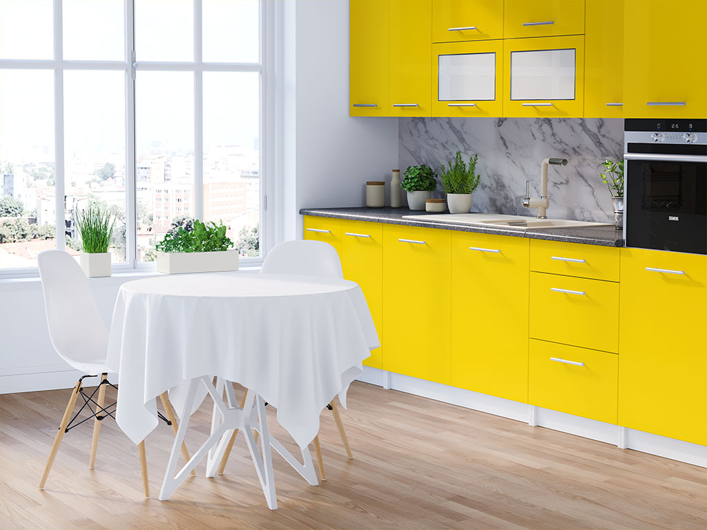 Rwraps Hyper Gloss Yellow DIY Kitchen Cabinet Wraps