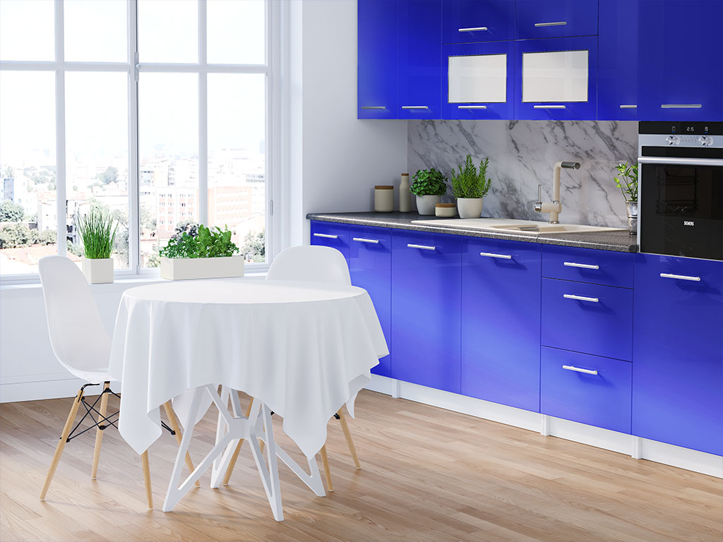 Rwraps Matte Chrome Blue DIY Kitchen Cabinet Wraps