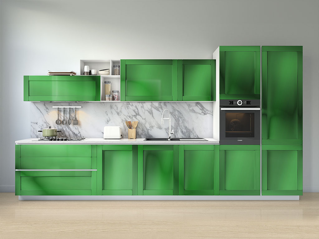 Rwraps Matte Chrome Green Kitchen Cabinetry Wraps